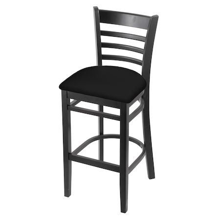 Holland Bar Stool Co 25" Counter Stool, Black Finish, Black Vinyl Seat 314025BlkBlkVinyl